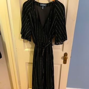 ModCloth Flutterly dress in black and gold